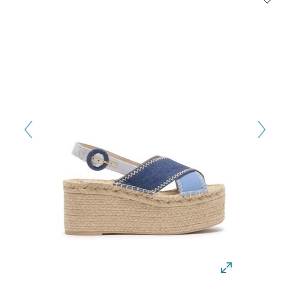 NWT Alice & Olivia Fayen denim platform shoes - Picture 7 of 10